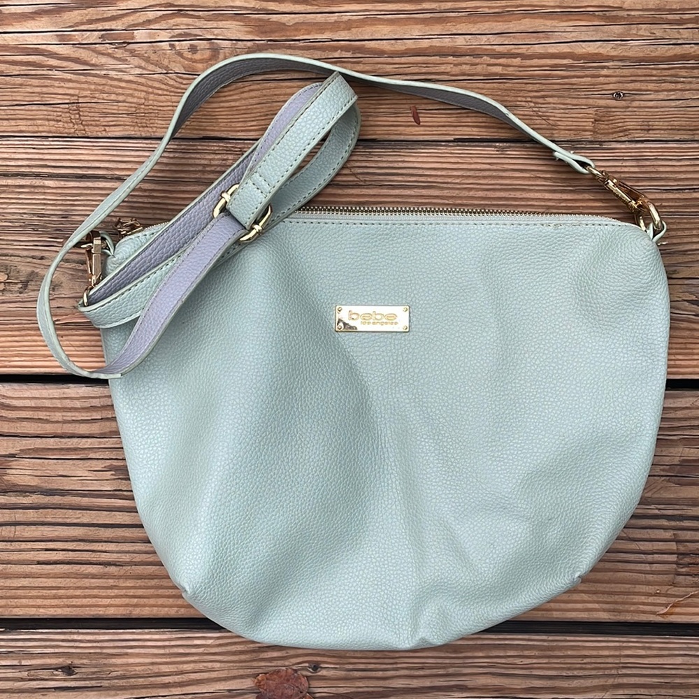 Bebe Teal Faux Leather Hobo Shoulder Bag